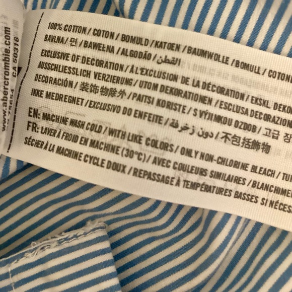 ABERCROMBIE & FITCH Shirt Dress : Blue and White Stripe - Medium - Picture 4 of 9